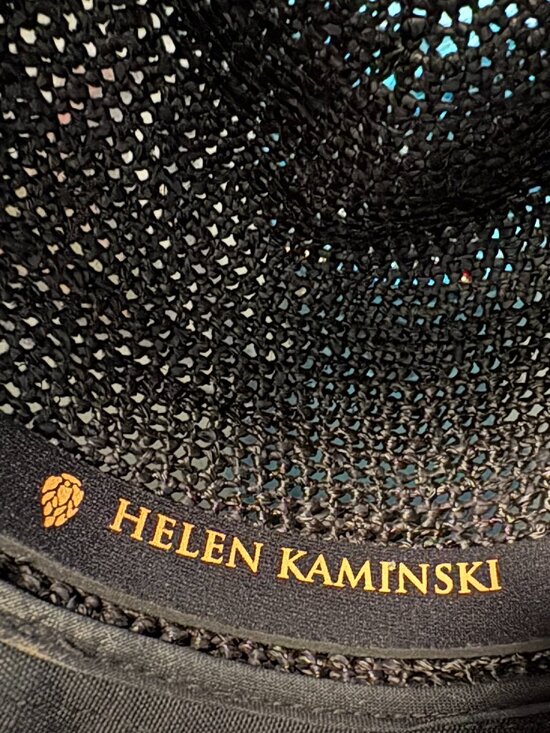 Helen Kaminski Brown Raffia/Black Brim Hat OS Like New main image 4